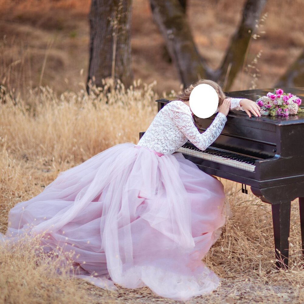Mauve Pink Tulle Wedding Skirt